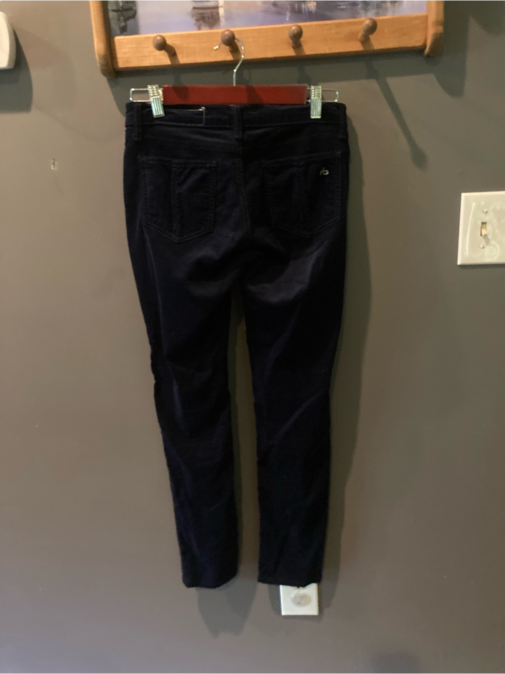 Rag& Bone midnight navy soft legging velvet pants excellent condition size 27 - Picture 3 of 9
